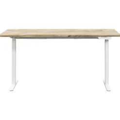 Bureau Homeworx zit/sta handmatig verstelbaar - mangohout/wit - 75/118x160x80 cm