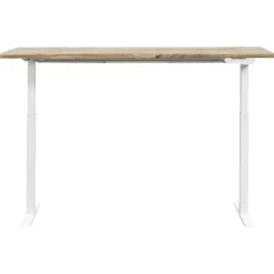 Bureau Homeworx zit/sta handmatig verstelbaar - mangohout/wit - 75/118x160x80 cm