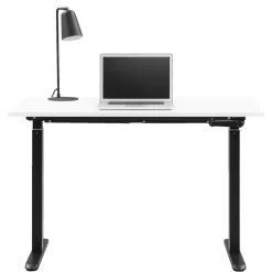 Bureau Homeworx zit/sta handmatig verstelbaar - wit/zwart - 75/118x120x70 cm