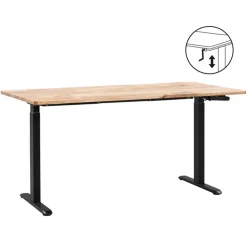 Bureau Homeworx zit/sta handmatig verstelbaar – mangohout/zwart - 75/118x160x80 cm