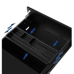 Bureau Ladeblok verrijdbaar Incl. Slot - 55x45x39cm - Zwart