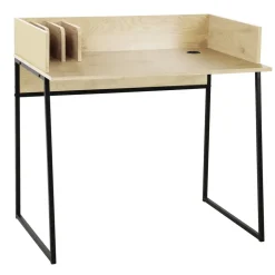 Bureau van metaal en hout in crèmekleur