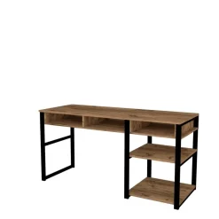 Bureau Zwart/Bruin Melamine - 150x58,4x75,8cm - Emro