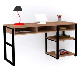 Bureau Zwart/Bruin Melamine - 150x58,4x75,8cm - Emro
