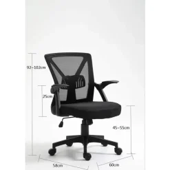 Bureaustoel Barcelona - Hoogte Verstelbaar - Ergonomisch - Zwart