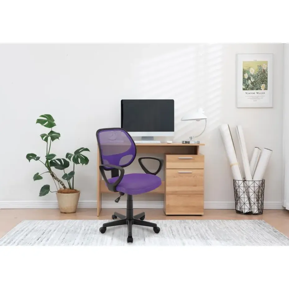 Bureaustoel Buritos - Solide, Verstelbaar en Ergonomisch - Lila