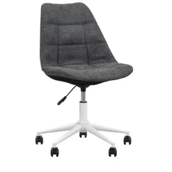 Bureaustoel Senja - geblokt antraciet - wit metaal