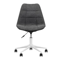 Bureaustoel Senja - geblokt antraciet - wit metaal