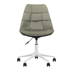 Bureaustoel Senja - geblokt groen - wit metaal