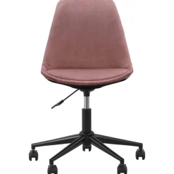 Bureaustoel Senja - velvet - roze - zwart metaal