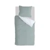 Byrklund - Dekbedovertrek Side Way - 140x220 cm - Jade / Wit