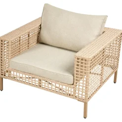 CALASETTA - Loungeset 4-zits - Beige - Linkszijdig - PE rotan
