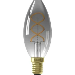 Calex LED kaarslamp - titaniumkleur - E14 - 4W - 136LM - dimbaar