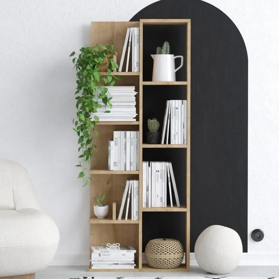 CALICOSY - Boekenkast LILY - Bruin - 150x60x18 cm