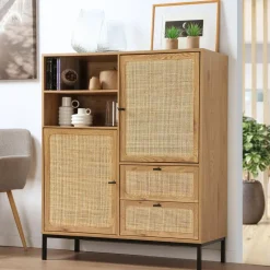 CALICOSY - Buffetkast JAYA - Licht hout - 120x100x40 cm