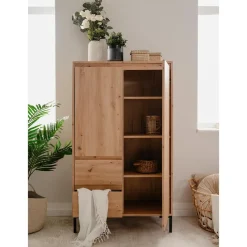 CALICOSY - Buffetkast PLOCK - Licht hout - 139x81x40 cm