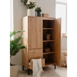 CALICOSY - Buffetkast PLOCK - Licht hout - 139x81x40 cm