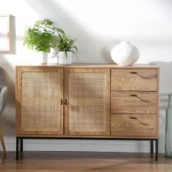 CALICOSY - Dressoir JAYA - Licht hout - 80x120x40 cm