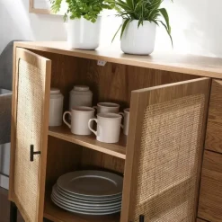 CALICOSY - Dressoir JAYA - Licht hout - 80x120x40 cm