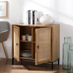 CALICOSY - Dressoir JAYA - Licht hout - 75x80x35 cm