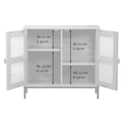 CALICOSY - Dressoir JAYA - Licht hout - 75x80x35 cm