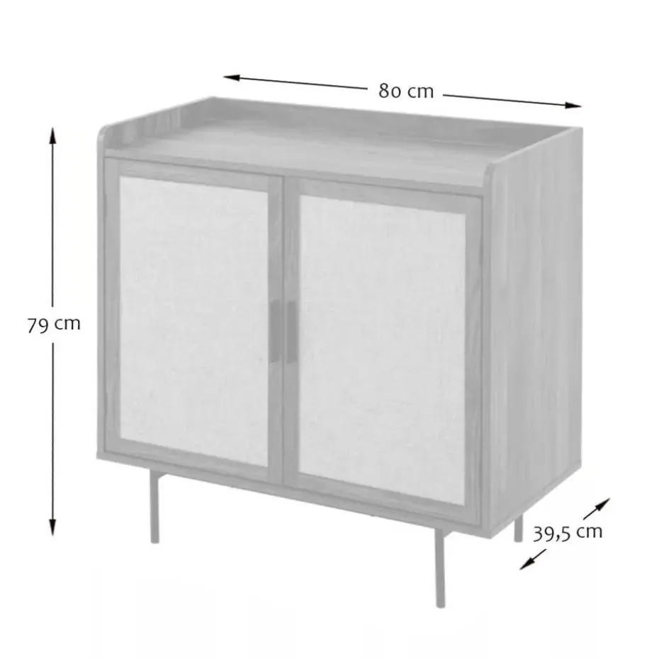 CALICOSY - Dressoir JETSON - Donker hout - 79x80x39,5 cm