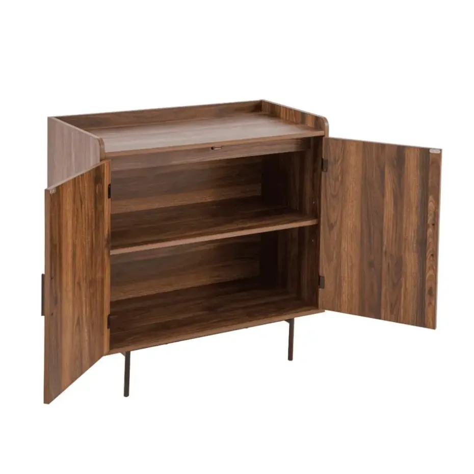 CALICOSY - Dressoir JETSON - Donker hout - 79x80x39,5 cm
