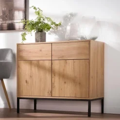 CALICOSY - Dressoir LENNY - Eik - 80x90x40 cm