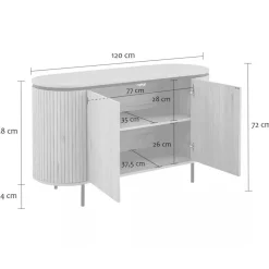 CALICOSY - Dressoir MALAGA - Licht hout - 72x120x40 cm