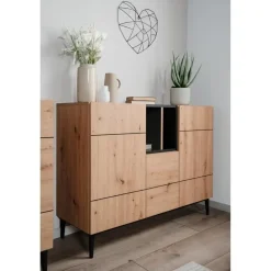 CALICOSY - Dressoir NOLA - Licht hout - 90x120x42 cm