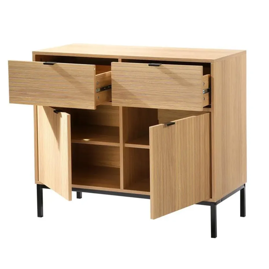 CALICOSY - Dressoir TARA - Licht hout - 79x90x39 cm