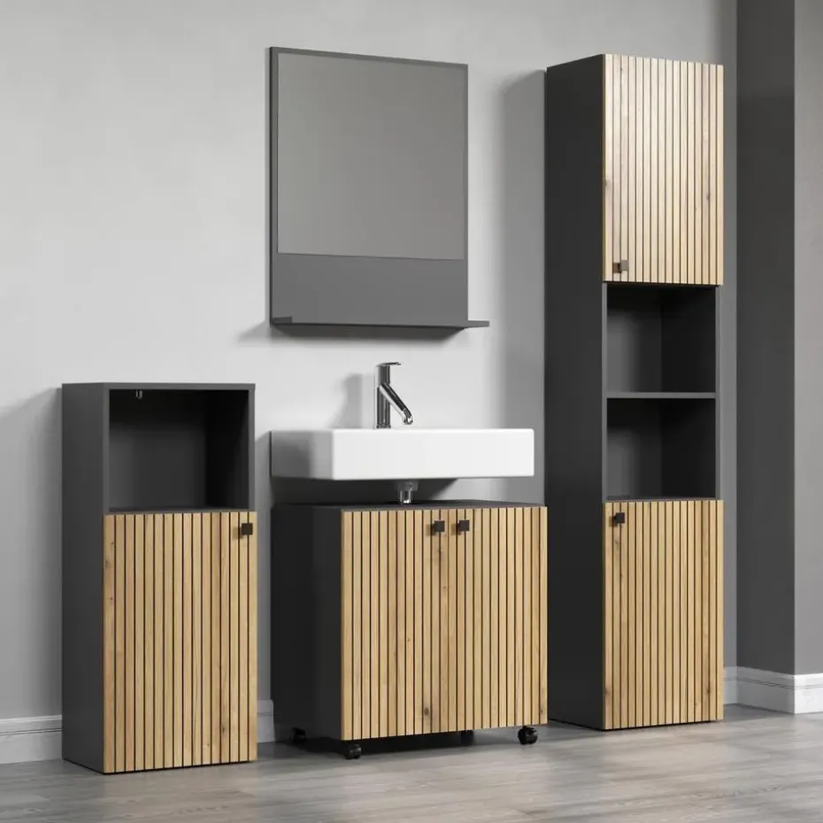 CALICOSY - Geribbelde badkamerkolom PUREBLISS - 15x122x44,5 cm