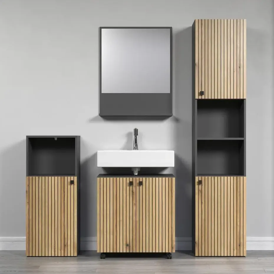 CALICOSY - Geribbelde badkamerkolom PUREBLISS - 15x122x44,5 cm