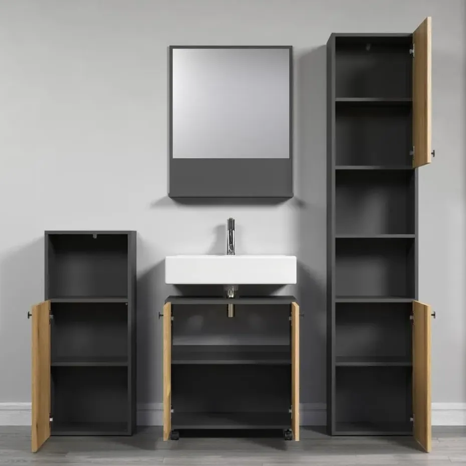 CALICOSY - Geribbelde badkamerkolom PUREBLISS - 15x122x44,5 cm