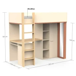 CALICOSY - Hoogslaper CAMILLIA - 104,1x205,9x183 cm