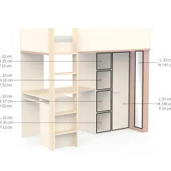 CALICOSY - Hoogslaper CAMILLIA - 104,1x205,9x183 cm
