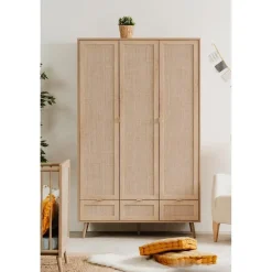 CALICOSY - Kast 3 Deuren BALI - Rotanprint - 55x120x195 cm