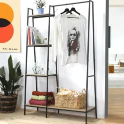 CALICOSY - Kledingkast LEXIE - Hout - 160x101x35 cm