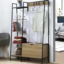 CALICOSY - Kledingkast LEXIE - Hout - 160x105x35 cm