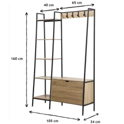 CALICOSY - Kledingkast LEXIE - Hout - 160x105x35 cm