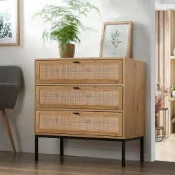 CALICOSY - Ladekast JAYA - Licht hout - 79x80x39 cm