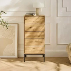 CALICOSY - Ladekast LENNY - Licht hout - 100x45x38 cm