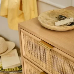 CALICOSY - Ladekast MIYA - Licht hout - 100,50x36.5x42 cm