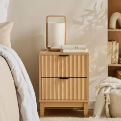 CALICOSY - Nachtkastje BOLOGNE - Licht hout - 52x40x40 cm