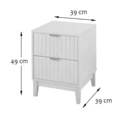 CALICOSY - Nachtkastje BOLOGNE - Licht hout - 52x40x40 cm