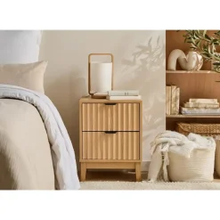 CALICOSY - Nachtkastje BOLOGNE - Licht hout - 52x40x40 cm