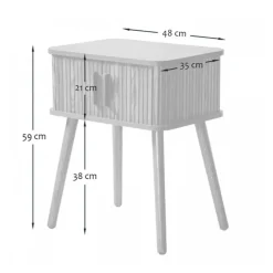 CALICOSY - Nachtkastje ERNEST - Licht hout - 58.5x48x35 cm