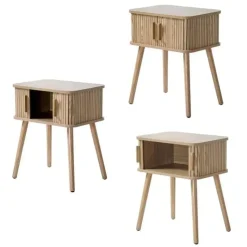 CALICOSY - Nachtkastje ERNEST - Licht hout - 58.5x48x35 cm