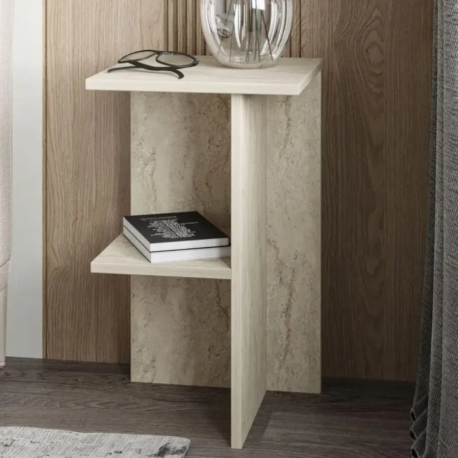 CALICOSY - Nachtkastje LERAY - Travertijn - 60x36x36 cm