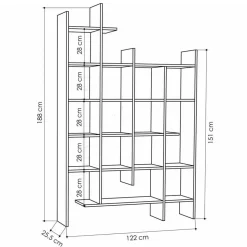 CALICOSY - Rek MANCO - Wit - 188x122x25,5 cm